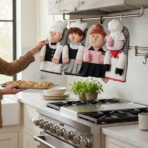Mr. & Mrs. Chef - Chef Pig & Waitress Flo Set of Novelty Kitchen Over Mitts